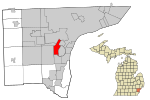 Wayne County Michigan Incorporated and Unincorporated areas Allen Park highlighted